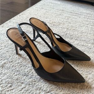 Schutz Black Slingback Kitten Heels